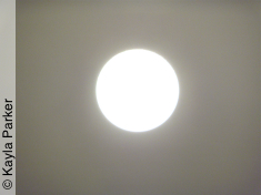 Kayla's photo of the false full moon during eclipse, taken hand-held a few seconds later in the bathroom