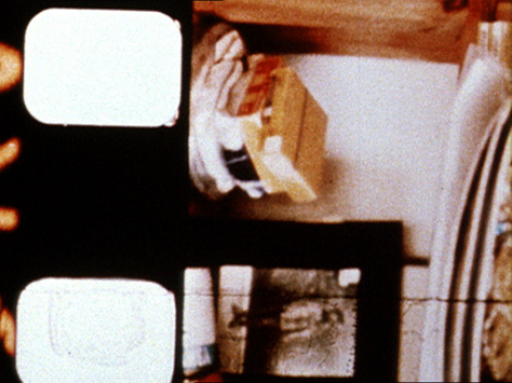 Frame from Annabel Nicholson's 16mm film 'Slides' (1971), made on teh contact film printer at the London Film Makers' Co-op
